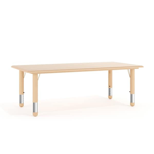 Flash Furniture Rectangle 23.625 W, 47.25 L, 23.5 H, Plastic, Steel, Brown YU-YCY-060-RECT-TBL-NAT-GG - main